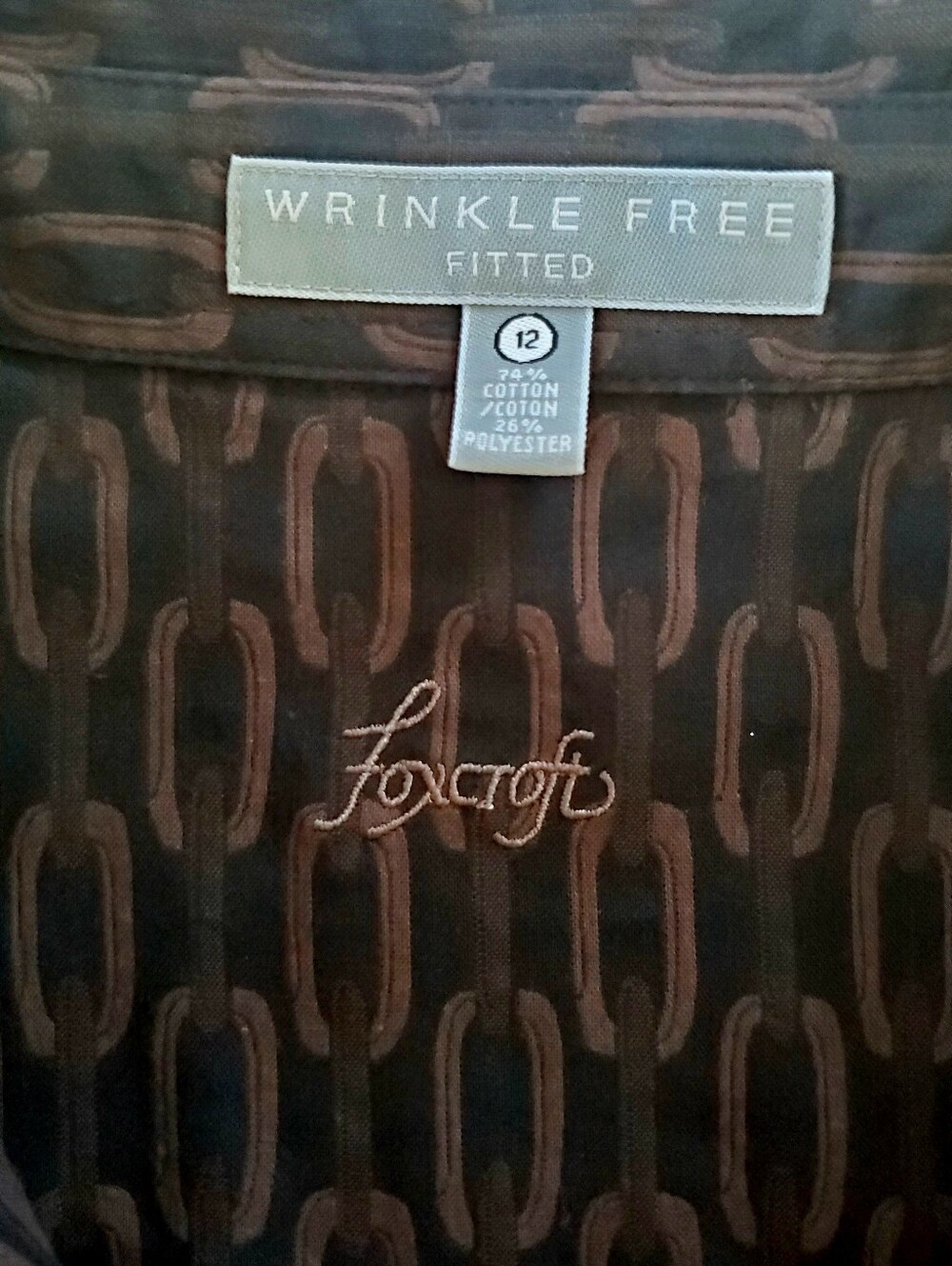 NWOT FOXCRAFT Fitted WRINKLE FREE Button Up Shirt